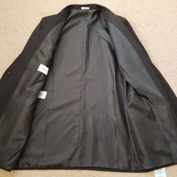 Nwt Calvin Klein Big Boys Husky Stretch Formal Suit Jacket 2 Buttons Black Sz 20 - Picture 3 of 8